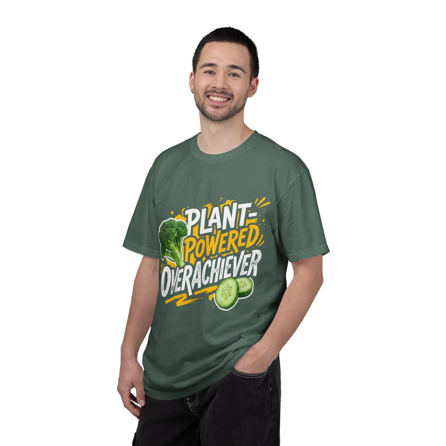 Veggie Powered T‑Shirt — Broccoli & Cucumber Plant‑Powered Graphic Tee