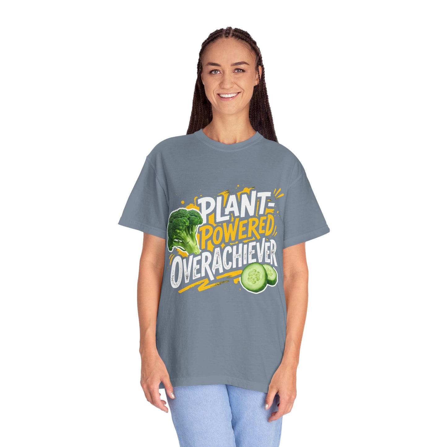 Veggie Powered T‑Shirt — Broccoli & Cucumber Plant‑Powered Graphic Tee