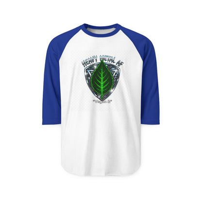Vegan and Heavy Metal AF Crest Raglan Shirt | Vegan Pride Logo 3/4 Sleeve
