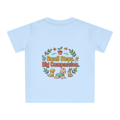 Baby T-Shirt — "Little One, Big Journey" Cute Animal Milestone Tee