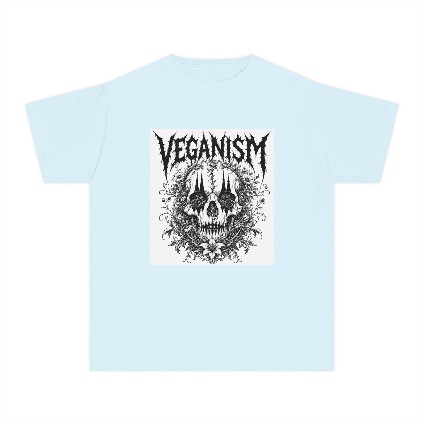 Youth Tee — 'VEGANISM' Skull Graphic Vegan Kids T‑Shirt