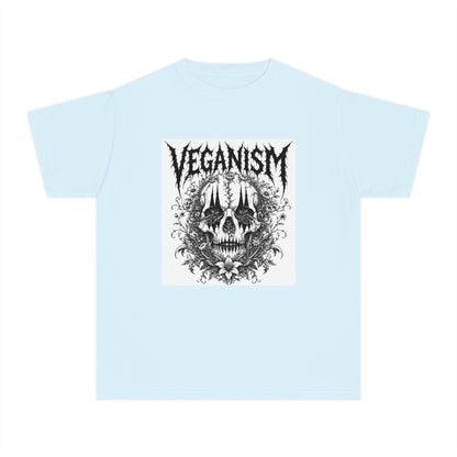 Youth Tee — 'VEGANISM' Skull Graphic Vegan Kids T‑Shirt