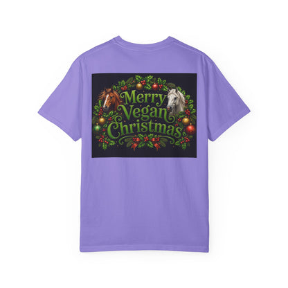 Vegan Christmas T-Shirt – "Love My Vegan Horse" Holiday Tee