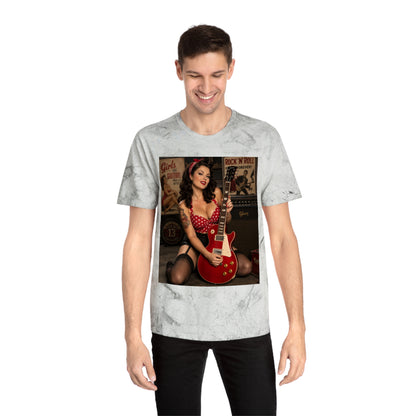 Pinup Guitarist Vintage Tee – Retro Rockabilly Photo T-Shirt