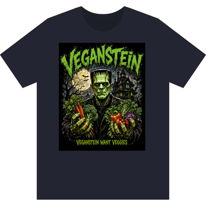 Halloween- Veganstein Want Veggies T-Shirt | Frankenstein Vegetable Horror Tee