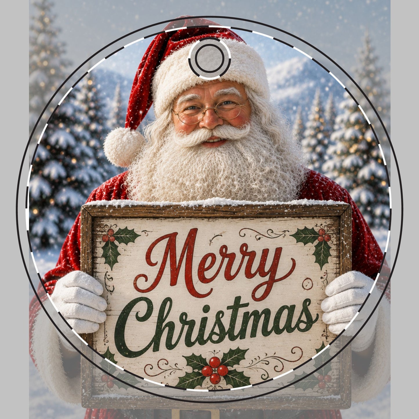 Santa Claus Ceramic Christmas Ornaments (Double-Sided)
