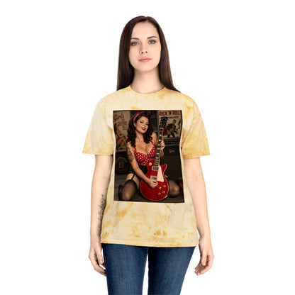 Pinup Guitarist Vintage Tee – Retro Rockabilly Photo T-Shirt