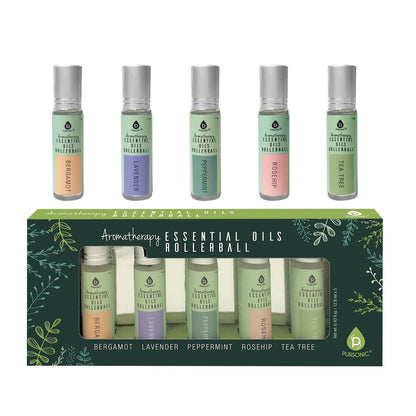 Aromatherapy Essential Oils Rollerballs (Bergamot, Lavender, Peppermint, Rosehip, Tea Tree) - ConsciousValues