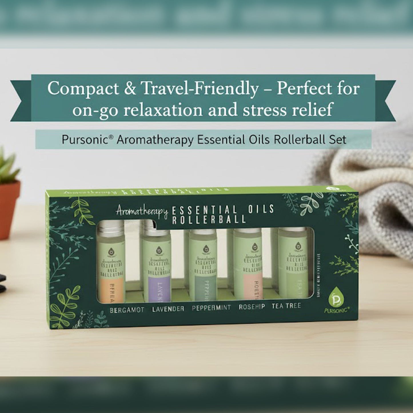 Aromatherapy Essential Oils Rollerballs (Bergamot, Lavender, Peppermint, Rosehip, Tea Tree) - ConsciousValues