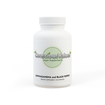 Ashwagandha and Black Pepper Supplement (60 capsules) - ConsciousValues