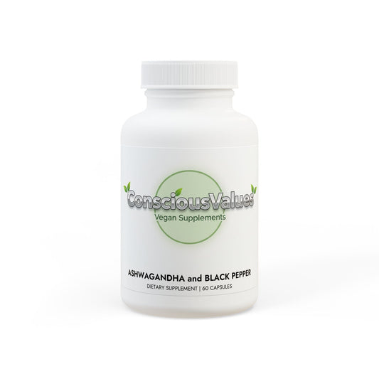 Ashwagandha and Black Pepper Supplement (60 capsules) - ConsciousValues