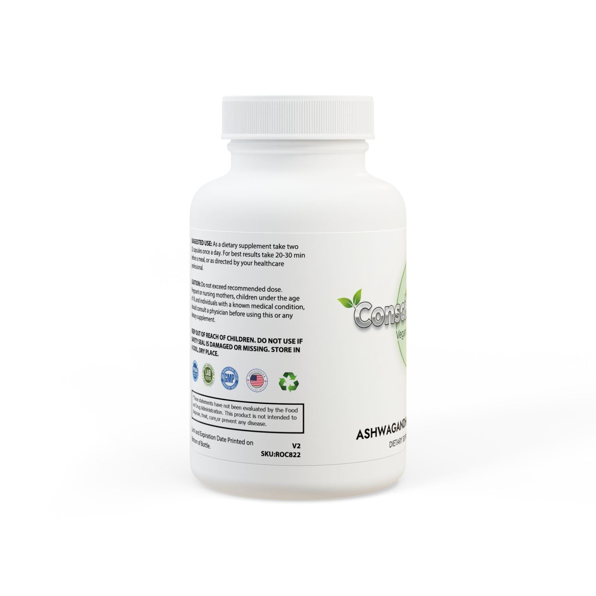 Ashwagandha and Black Pepper Supplement (60 capsules) - ConsciousValues