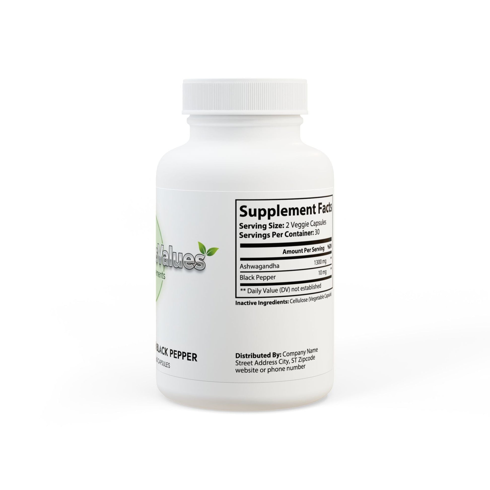 Ashwagandha and Black Pepper Supplement (60 capsules) - ConsciousValues