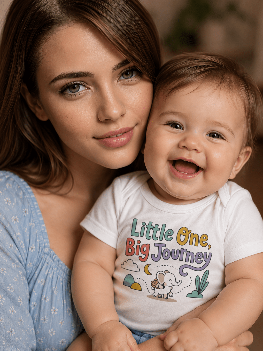 Baby T-Shirt — "Little One, Big Journey" Cute Animal Milestone Tee - ConsciousValues