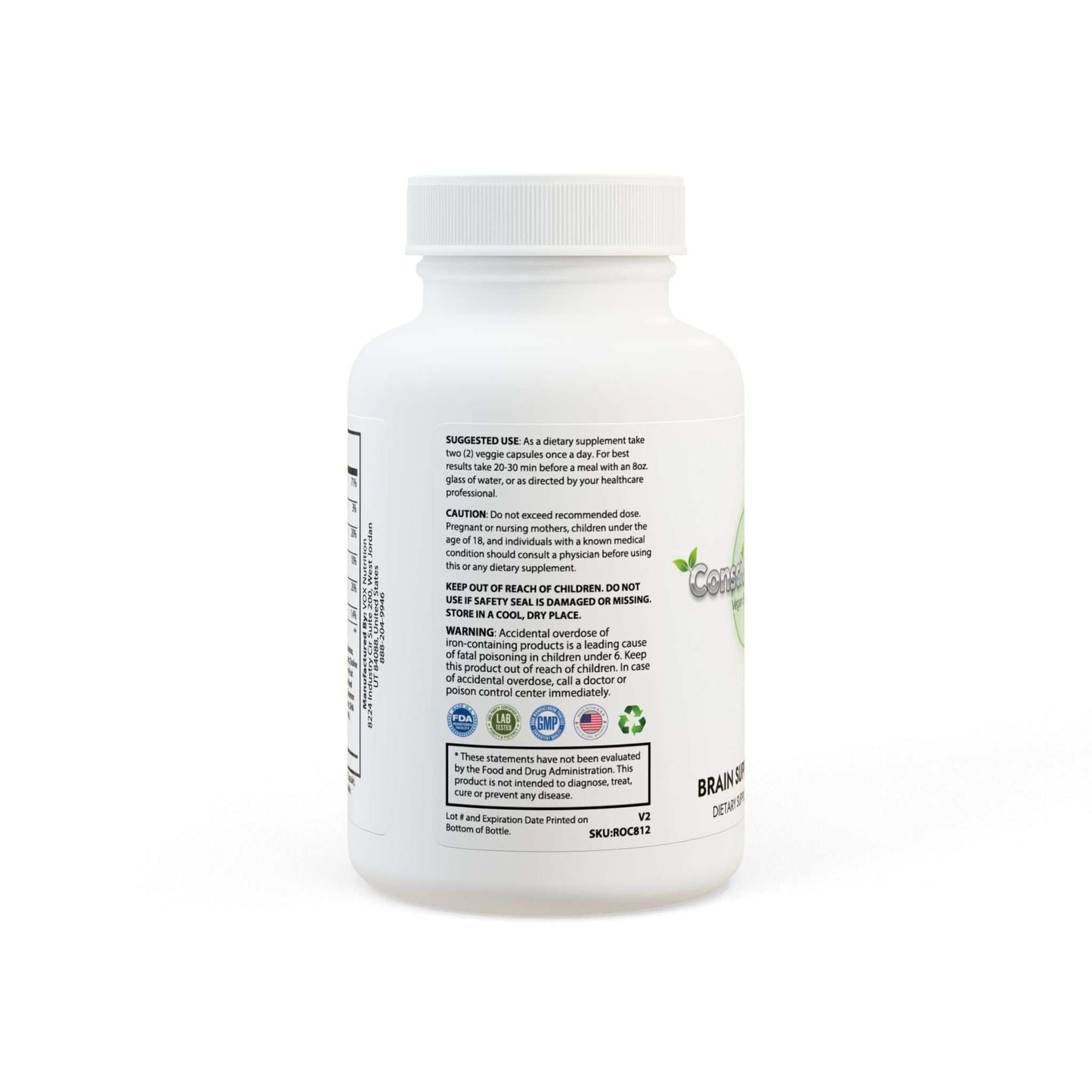 Brain Support Complex Supplement (60 Capsules) - ConsciousValues