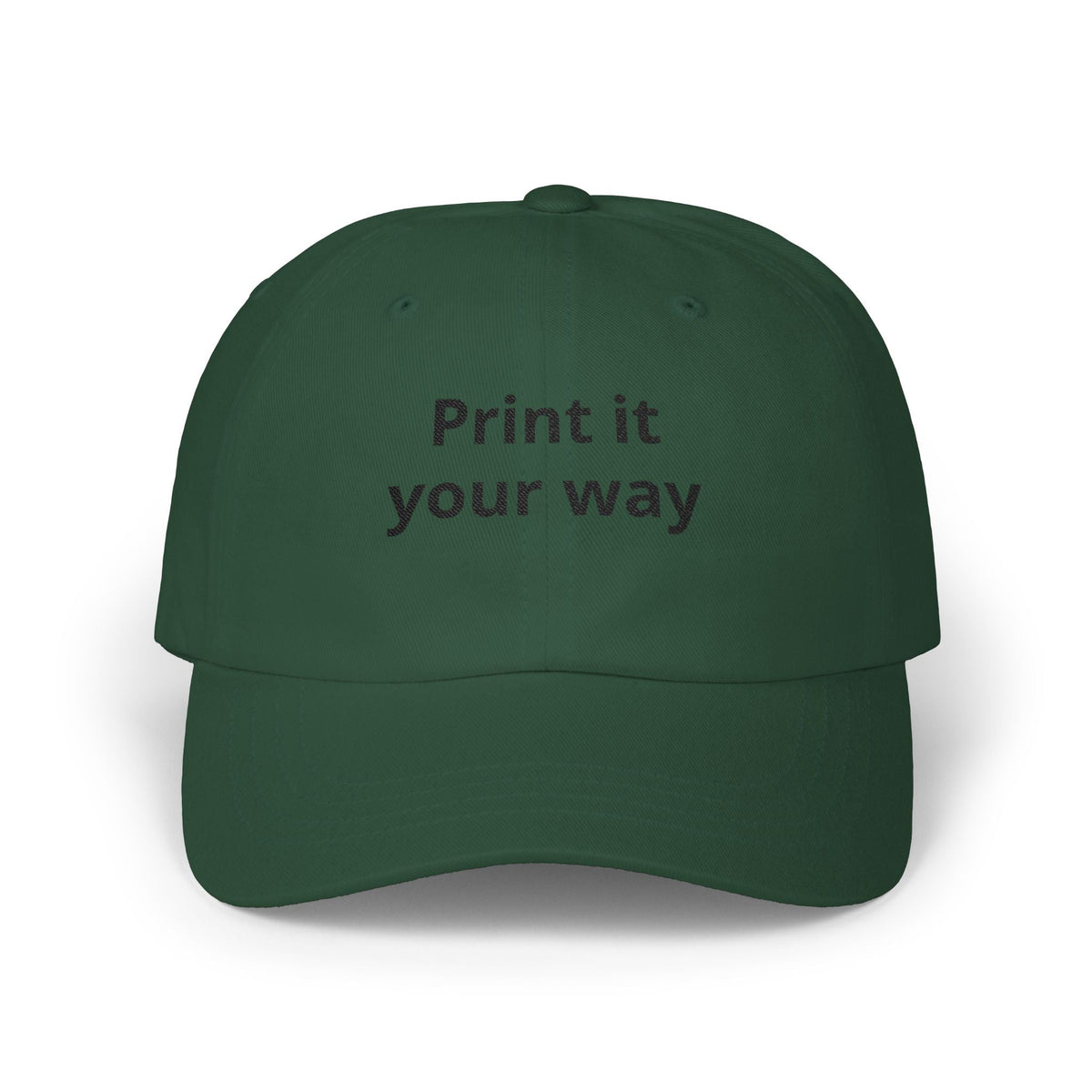 Classic Dad Cap — White Embroidered "Print it your way" Baseball Hat - ConsciousValues