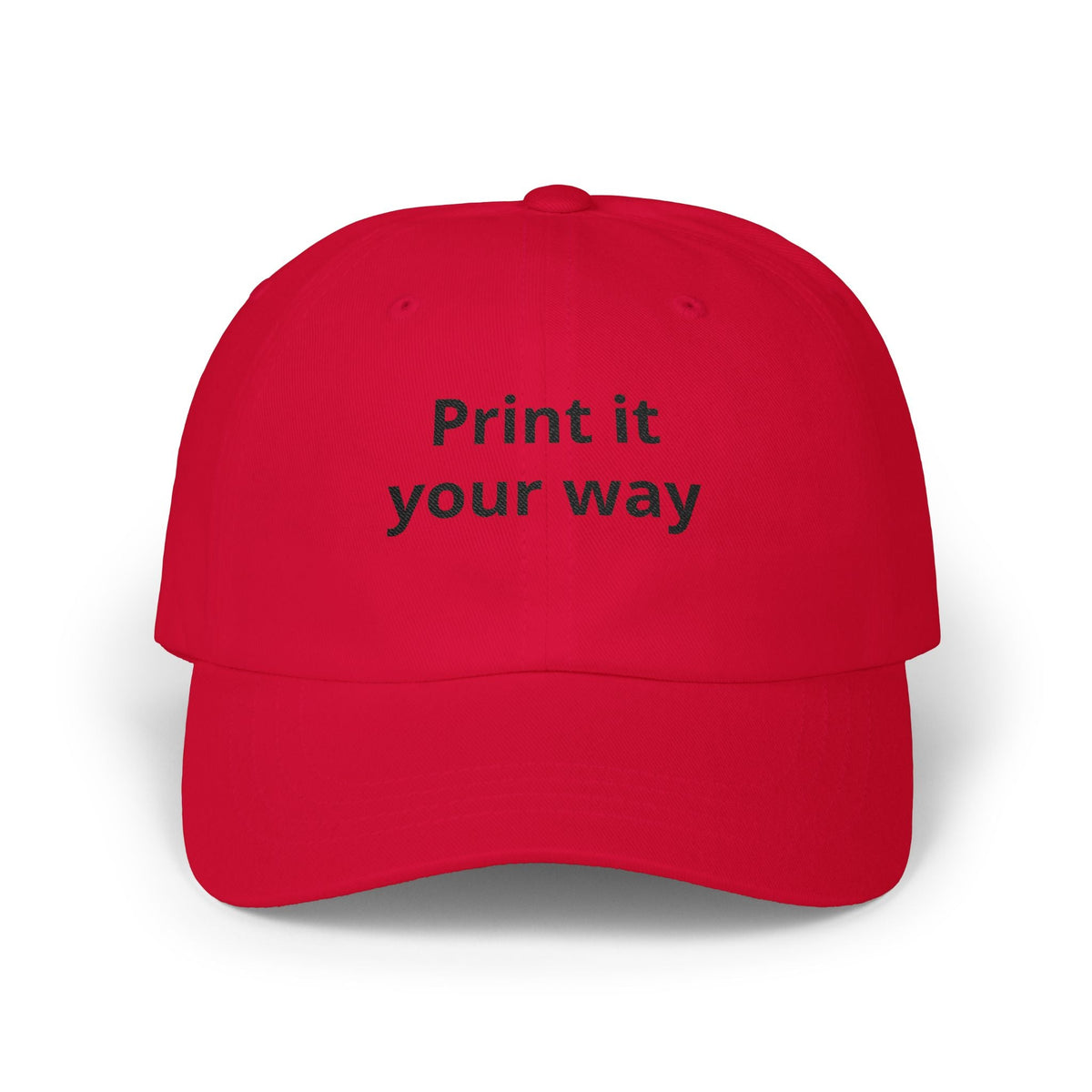 Classic Dad Cap — White Embroidered "Print it your way" Baseball Hat - ConsciousValues