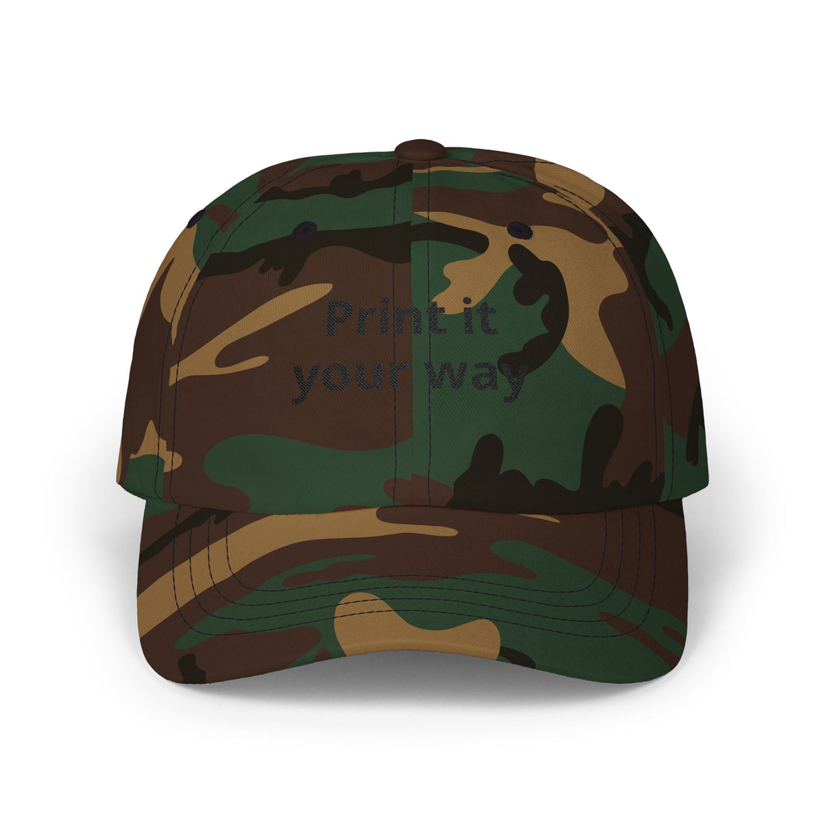 Classic Dad Cap — White Embroidered "Print it your way" Baseball Hat - ConsciousValues