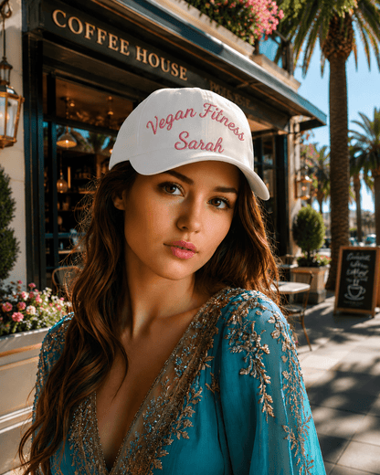Classic Dad Cap — White Embroidered "Print it your way" Baseball Hat - ConsciousValues