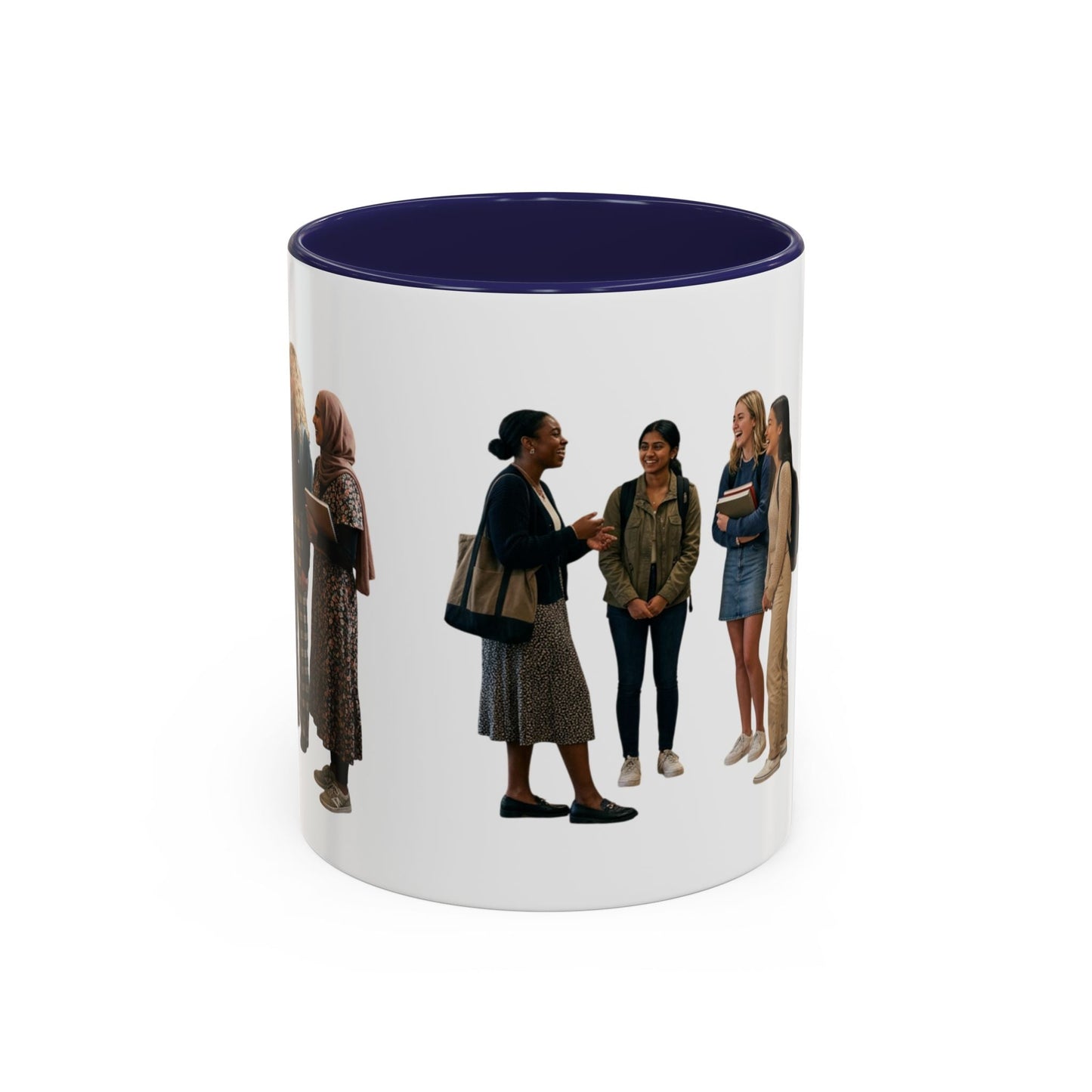 College Students Coffee Mug — Diverse Campus People Accent Mug (11/15oz) - ConsciousValues