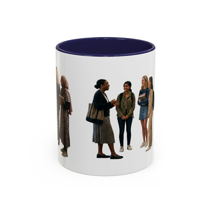 College Students Coffee Mug — Diverse Campus People Accent Mug (11/15oz) - ConsciousValues