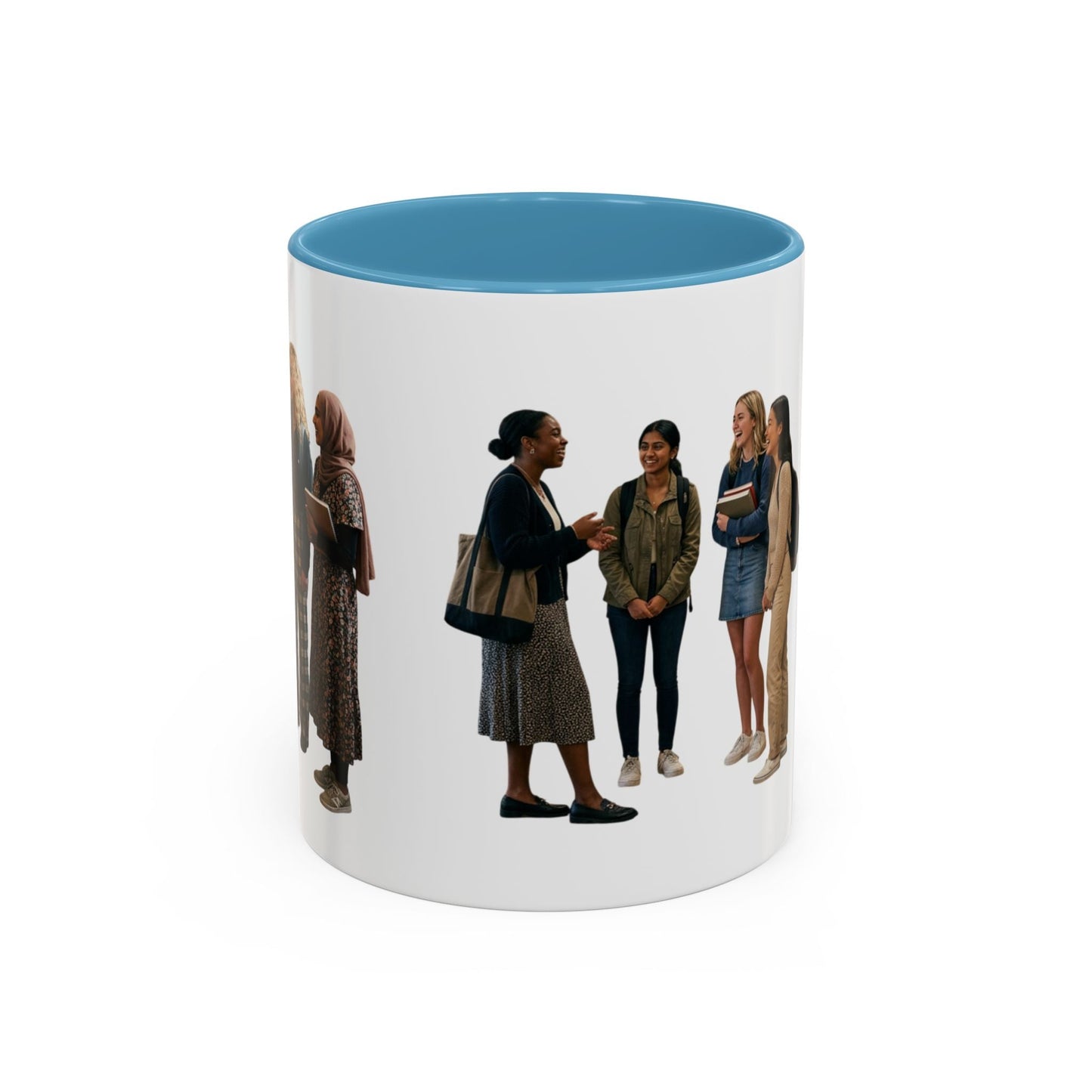 College Students Coffee Mug — Diverse Campus People Accent Mug (11/15oz) - ConsciousValues