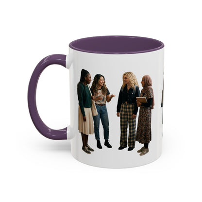 College Students Coffee Mug — Diverse Campus People Accent Mug (11/15oz) - ConsciousValues