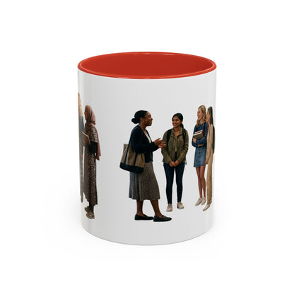 College Students Coffee Mug — Diverse Campus People Accent Mug (11/15oz) - ConsciousValues