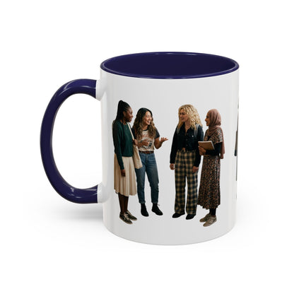 College Students Coffee Mug — Diverse Campus People Accent Mug (11/15oz) - ConsciousValues