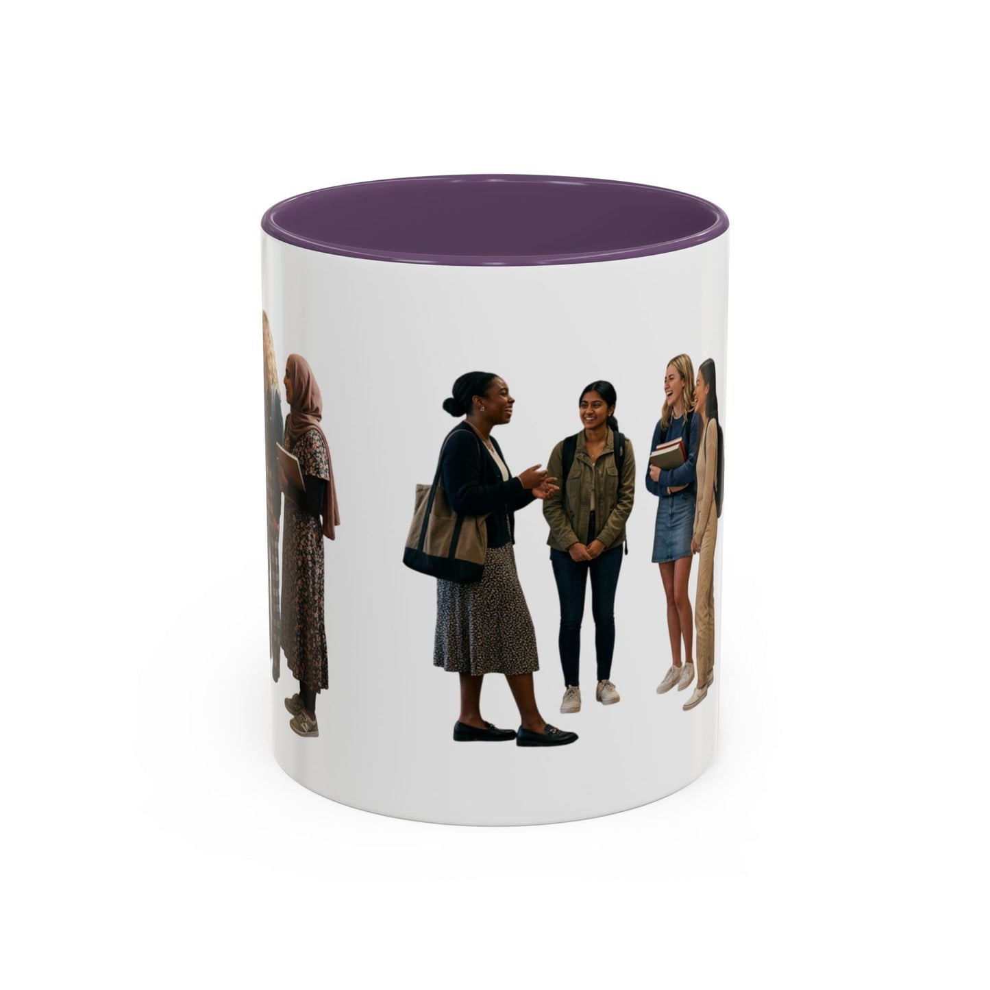 College Students Coffee Mug — Diverse Campus People Accent Mug (11/15oz) - ConsciousValues