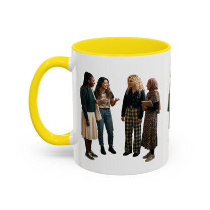 College Students Coffee Mug — Diverse Campus People Accent Mug (11/15oz) - ConsciousValues