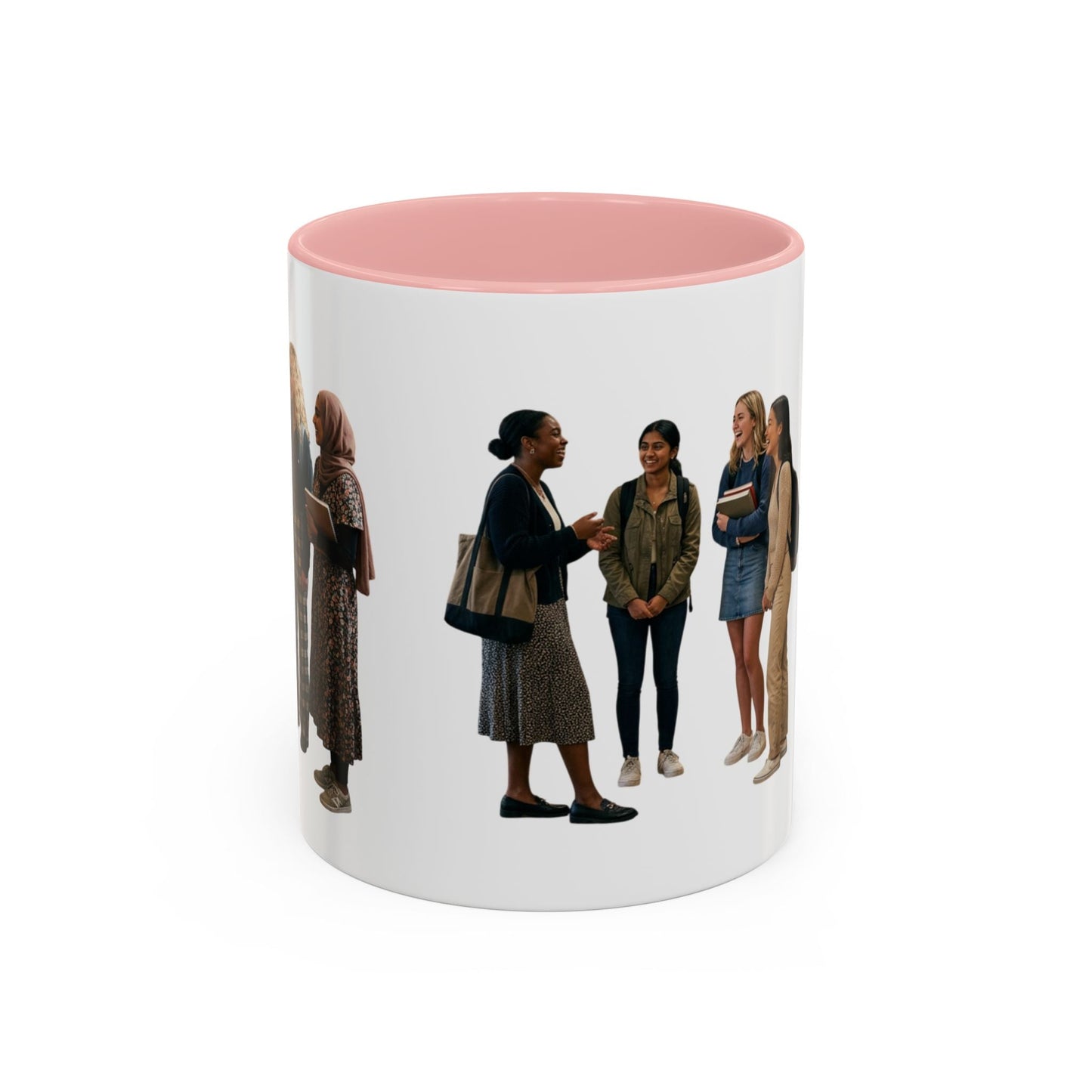 College Students Coffee Mug — Diverse Campus People Accent Mug (11/15oz) - ConsciousValues