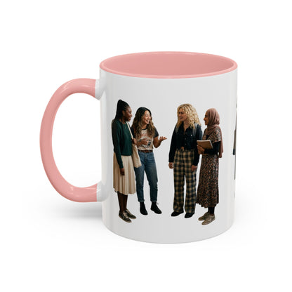 College Students Coffee Mug — Diverse Campus People Accent Mug (11/15oz) - ConsciousValues