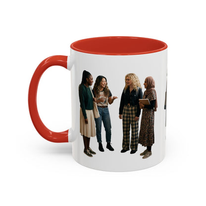 College Students Coffee Mug — Diverse Campus People Accent Mug (11/15oz) - ConsciousValues