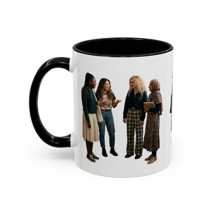 College Students Coffee Mug — Diverse Campus People Accent Mug (11/15oz) - ConsciousValues