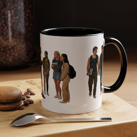 College Students Coffee Mug — Diverse Campus People Accent Mug (11/15oz) - ConsciousValues