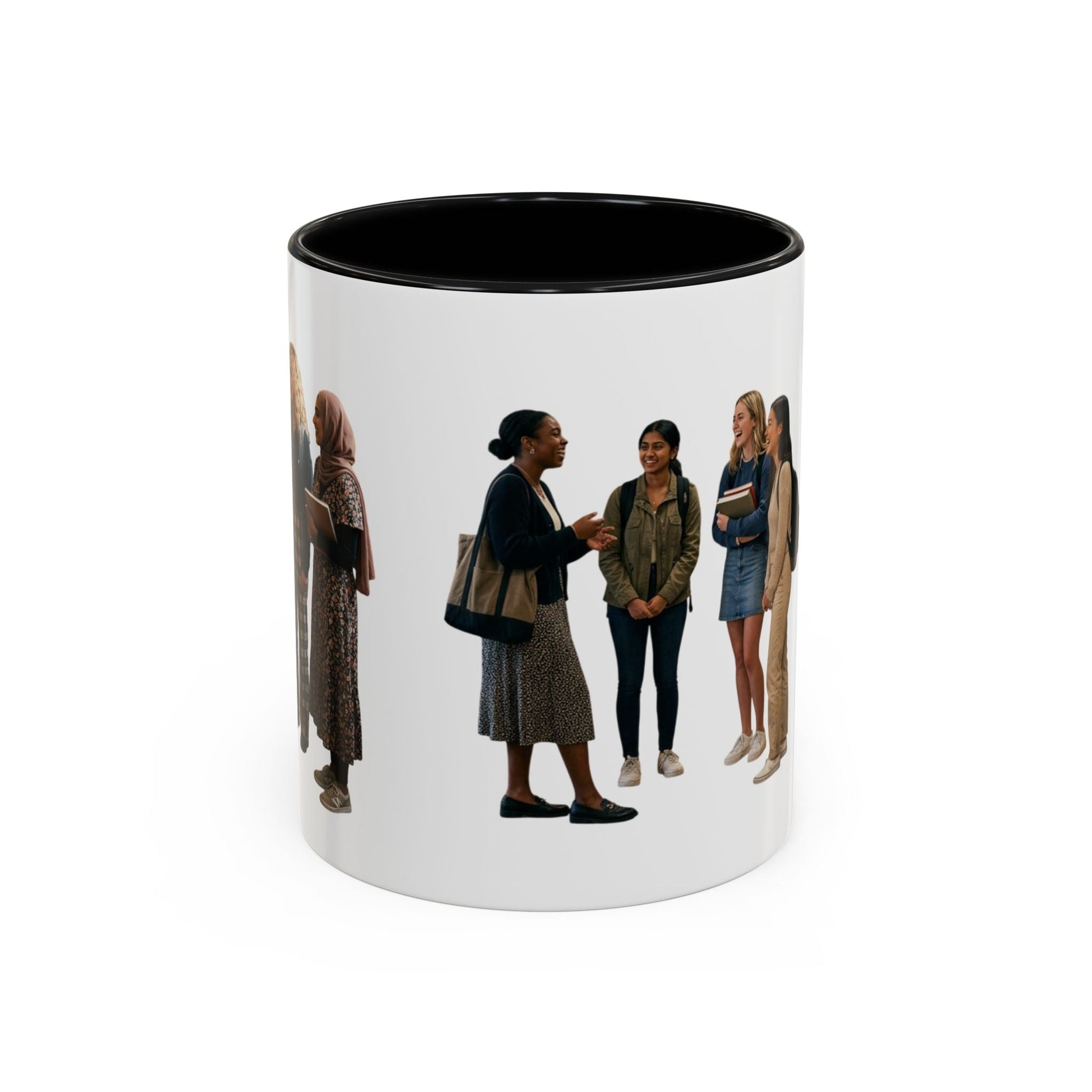 College Students Coffee Mug — Diverse Campus People Accent Mug (11/15oz) - ConsciousValues