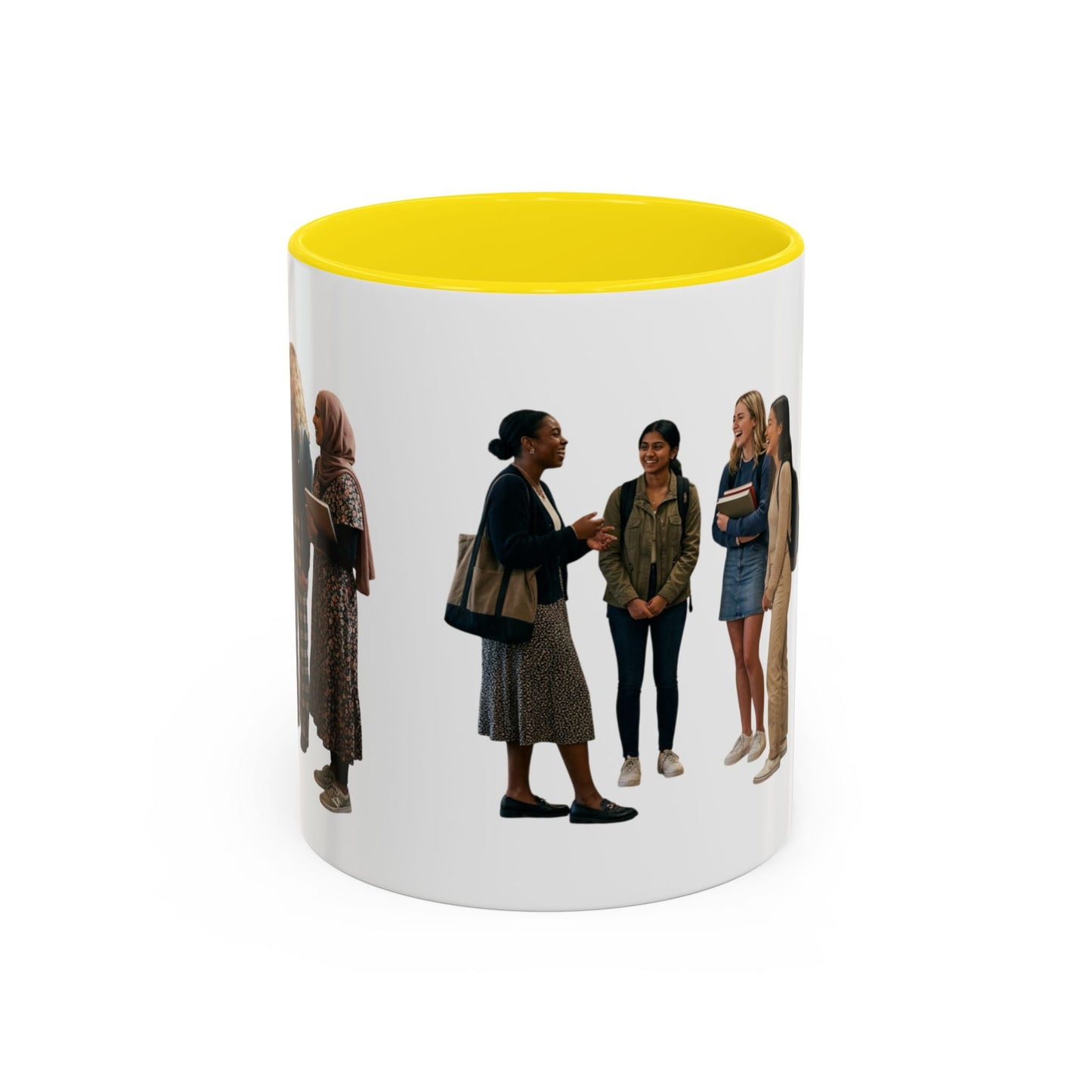 College Students Coffee Mug — Diverse Campus People Accent Mug (11/15oz) - ConsciousValues