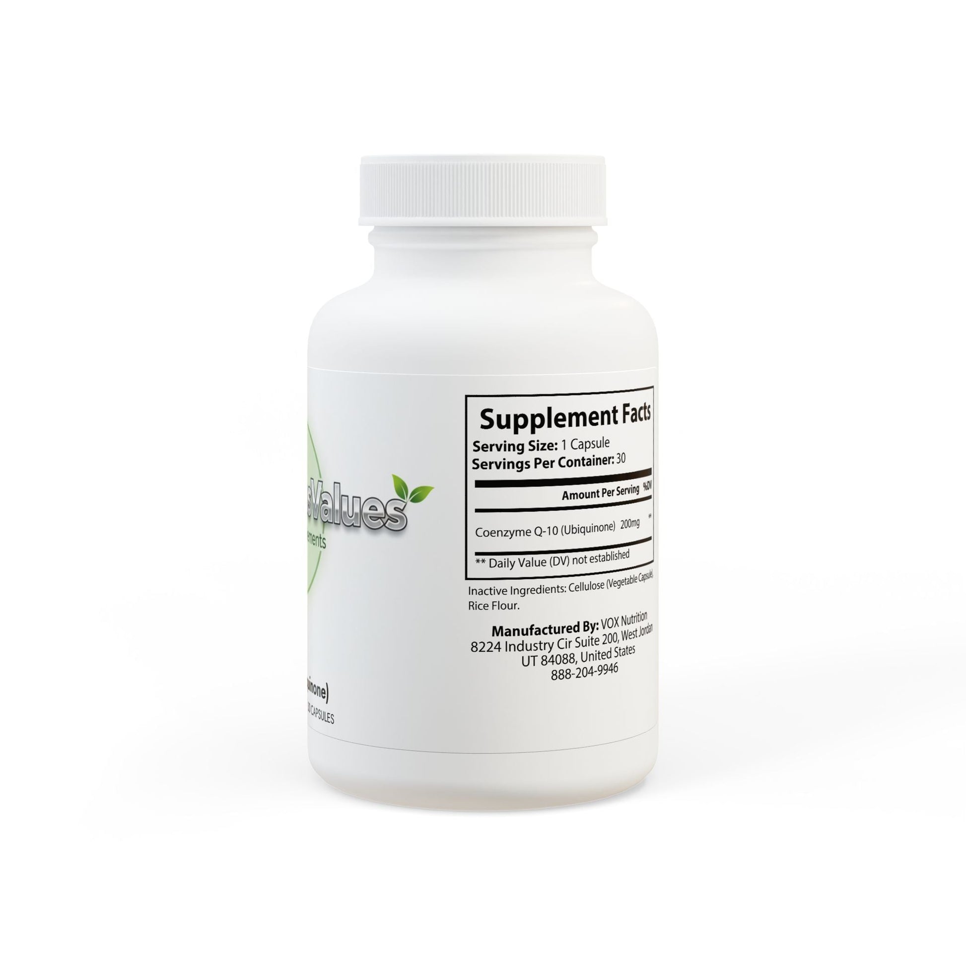 CoQ10 (Ubiquinone) Supplement (30 Capsules) - ConsciousValues