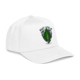 Green Leaf Shield "Vegan & Heavy Metal AF" Mid Profile Baseball Cap | Chrome Emblem - ConsciousValues