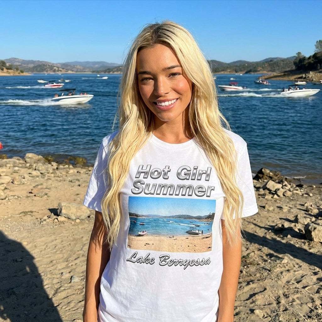 Hot Girl Summer Lake Berryessa Moisture-Wicking Tee - ConsciousValues