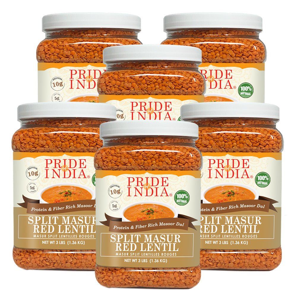 Indian Split Masur Red Lentils - Protein & Fiber Rich Masoor Dal Jar - ConsciousValues