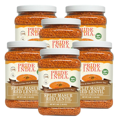 Indian Split Masur Red Lentils - Protein & Fiber Rich Masoor Dal Jar - ConsciousValues