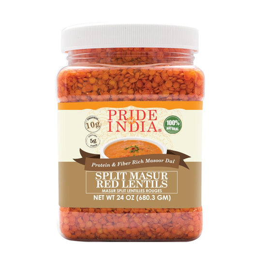 Indian Split Masur Red Lentils - Protein & Fiber Rich Masoor Dal Jar - ConsciousValues