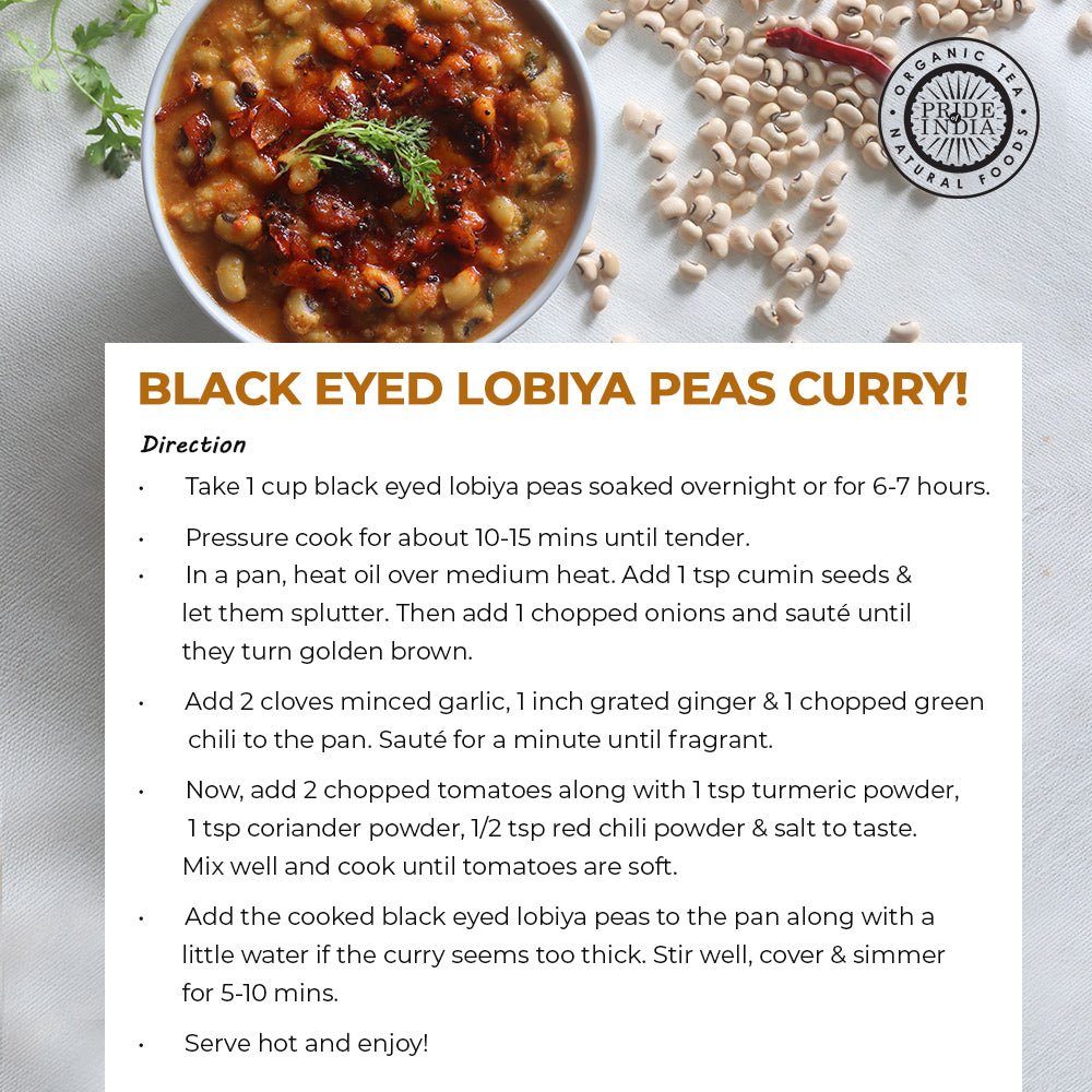 Indian Whole Black Eyed Peas - Protein & Fiber Rich Lobiya Jar - ConsciousValues