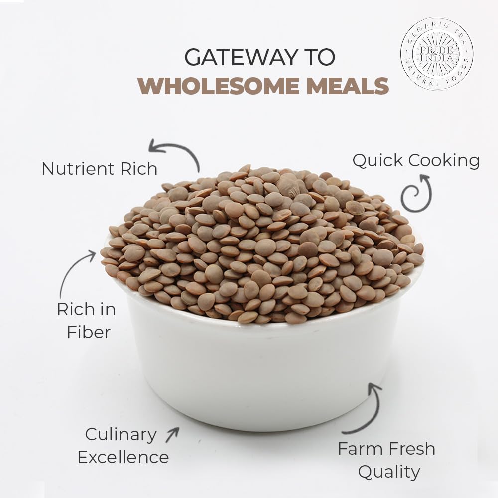 Indian Whole Brown Crimson Lentils - Protein & Fiber Rich Masoor Whole Jar - ConsciousValues