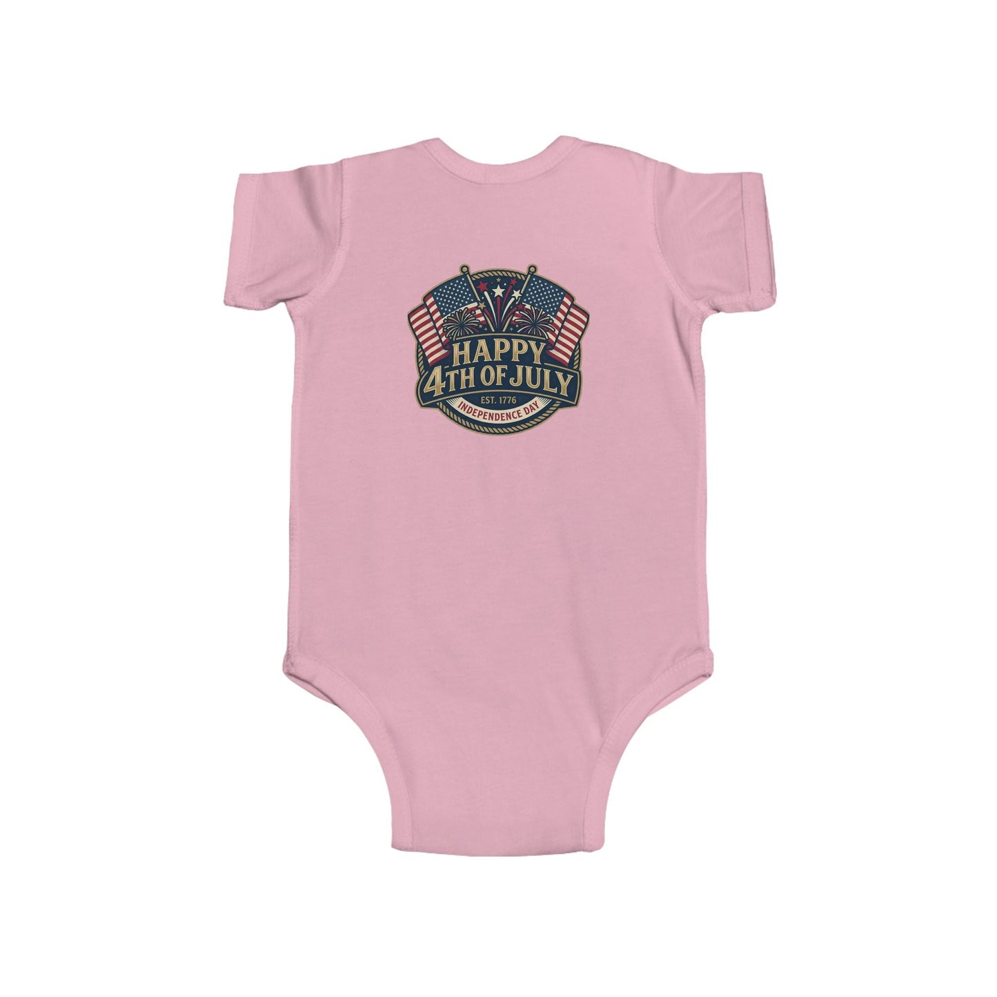Infant Bodysuit – "Happy 4th of July" American Flag Baby Onesie - ConsciousValues