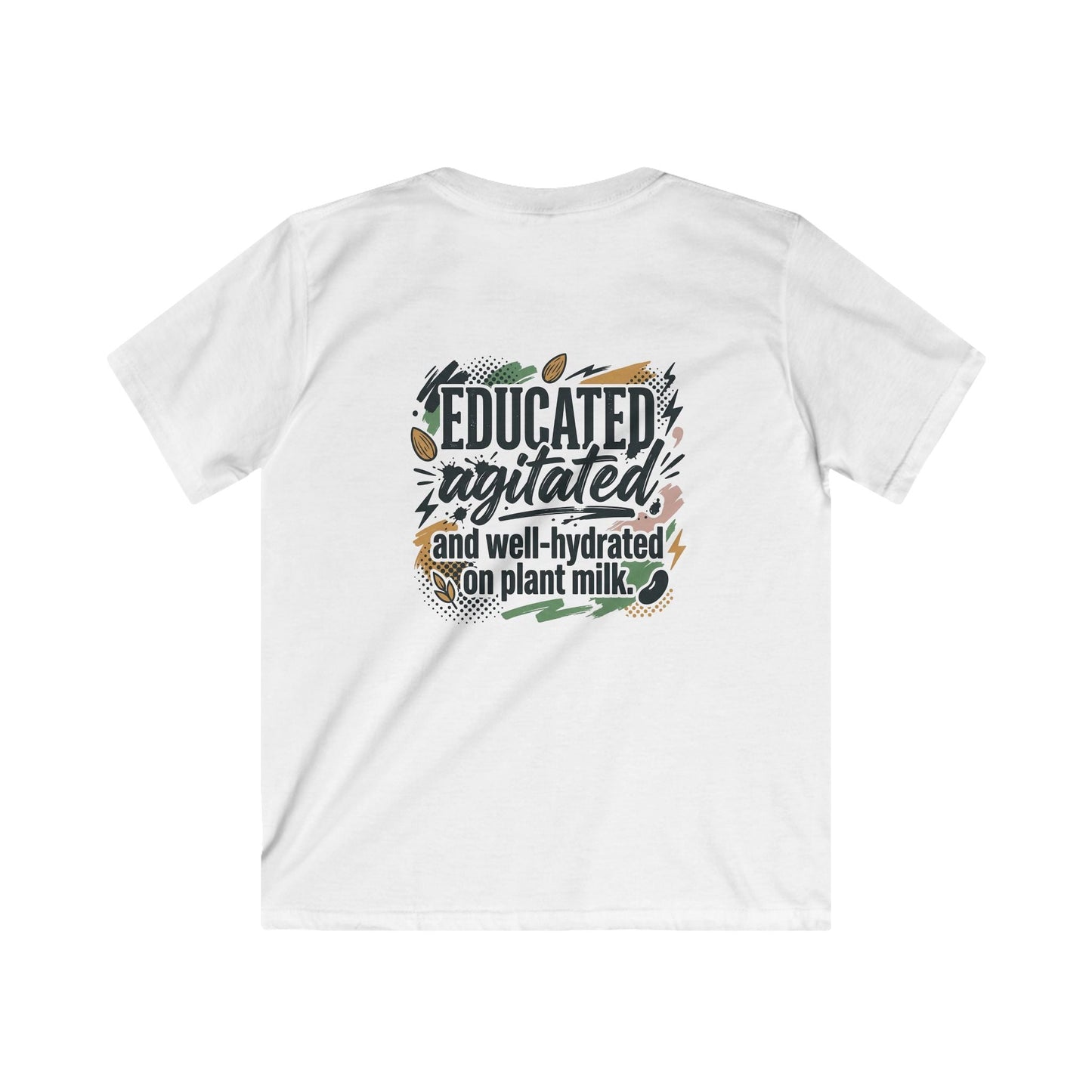 Kids Tee — "Educated, Agitated, and Well-Hydrated on Plant Milk" Graphic Tee - ConsciousValues