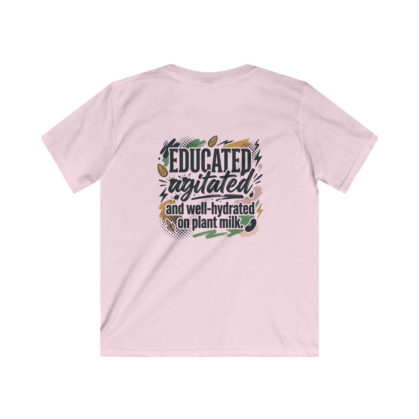 Kids Tee — "Educated, Agitated, and Well-Hydrated on Plant Milk" Graphic Tee - ConsciousValues