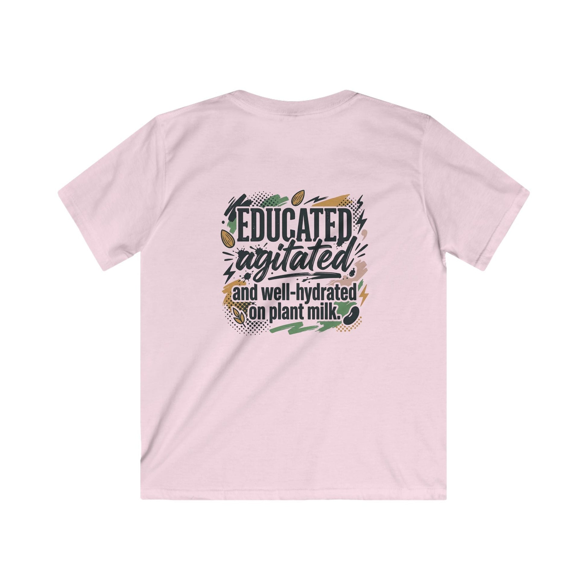 Kids Tee — "Educated, Agitated, and Well-Hydrated on Plant Milk" Graphic Tee - ConsciousValues